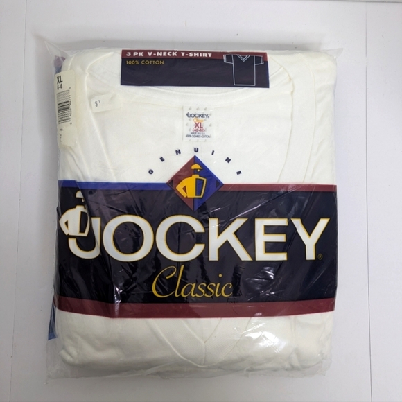 NWT Jockey VNeck Tshirt 100% Cotton 3 Pack XL - Picture 1 of 3